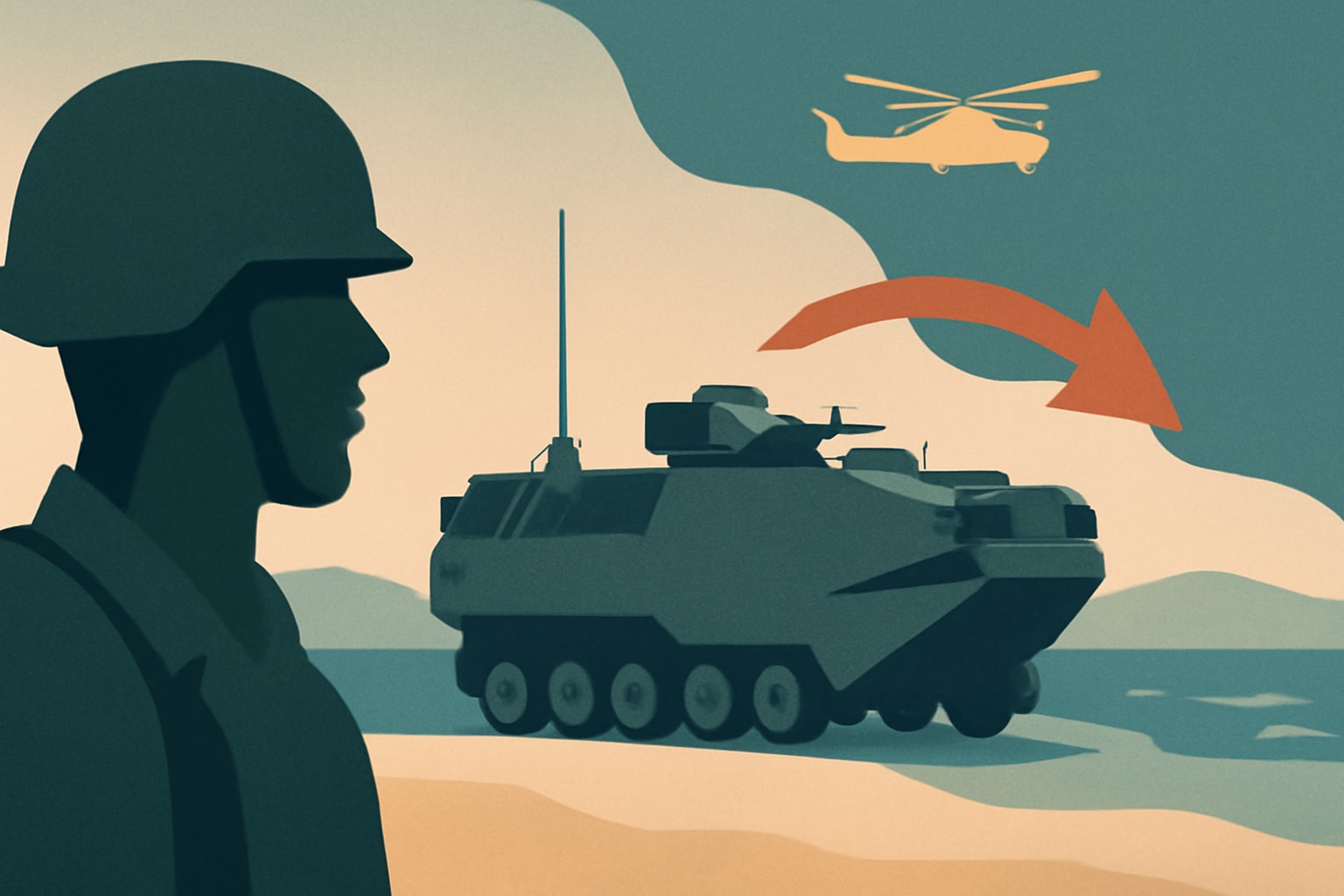 Editorial illustration for: US Transfers Retired Marine Corps AAVs to Allies Defending Black Sea Region