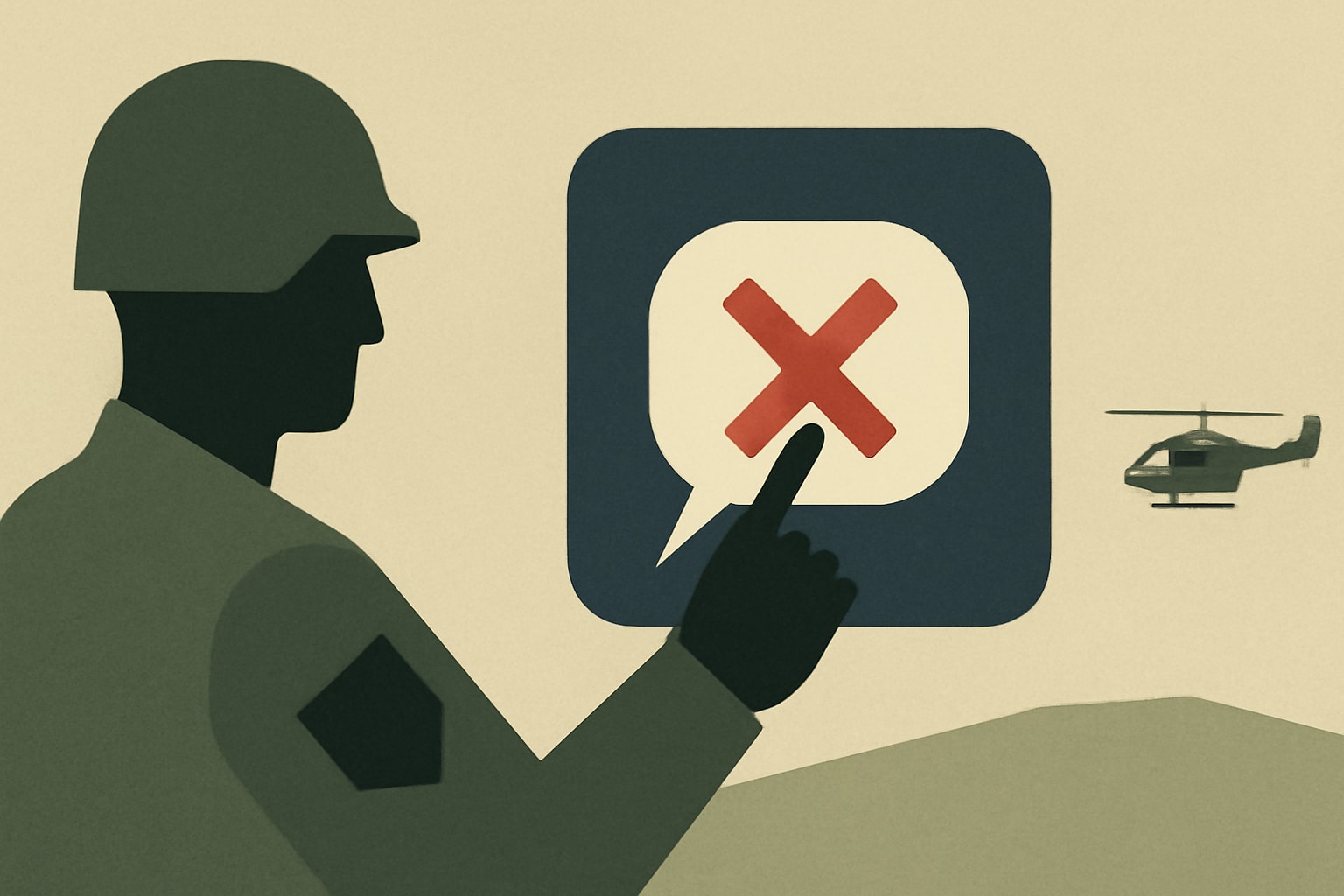 Editorial illustration for: Army Orders Mass Shutdown of Official Social Media Accounts