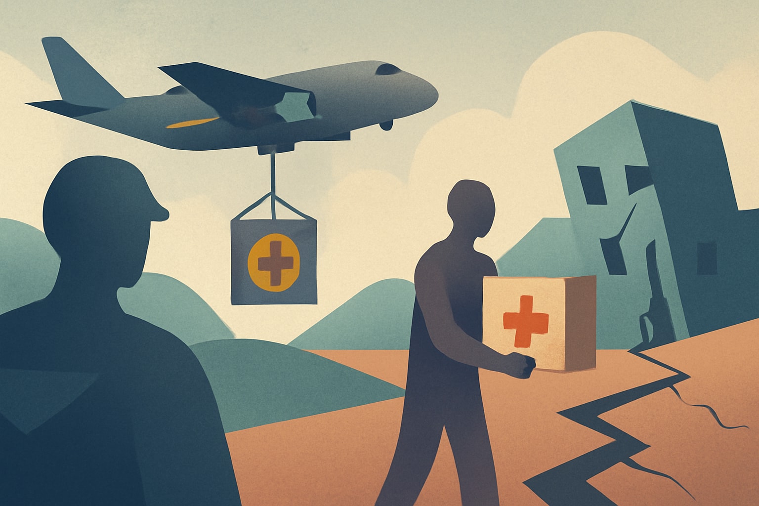 Editorial illustration for: Air Force Contingency Wing Aids Venezuela in Earthquake Relief Efforts