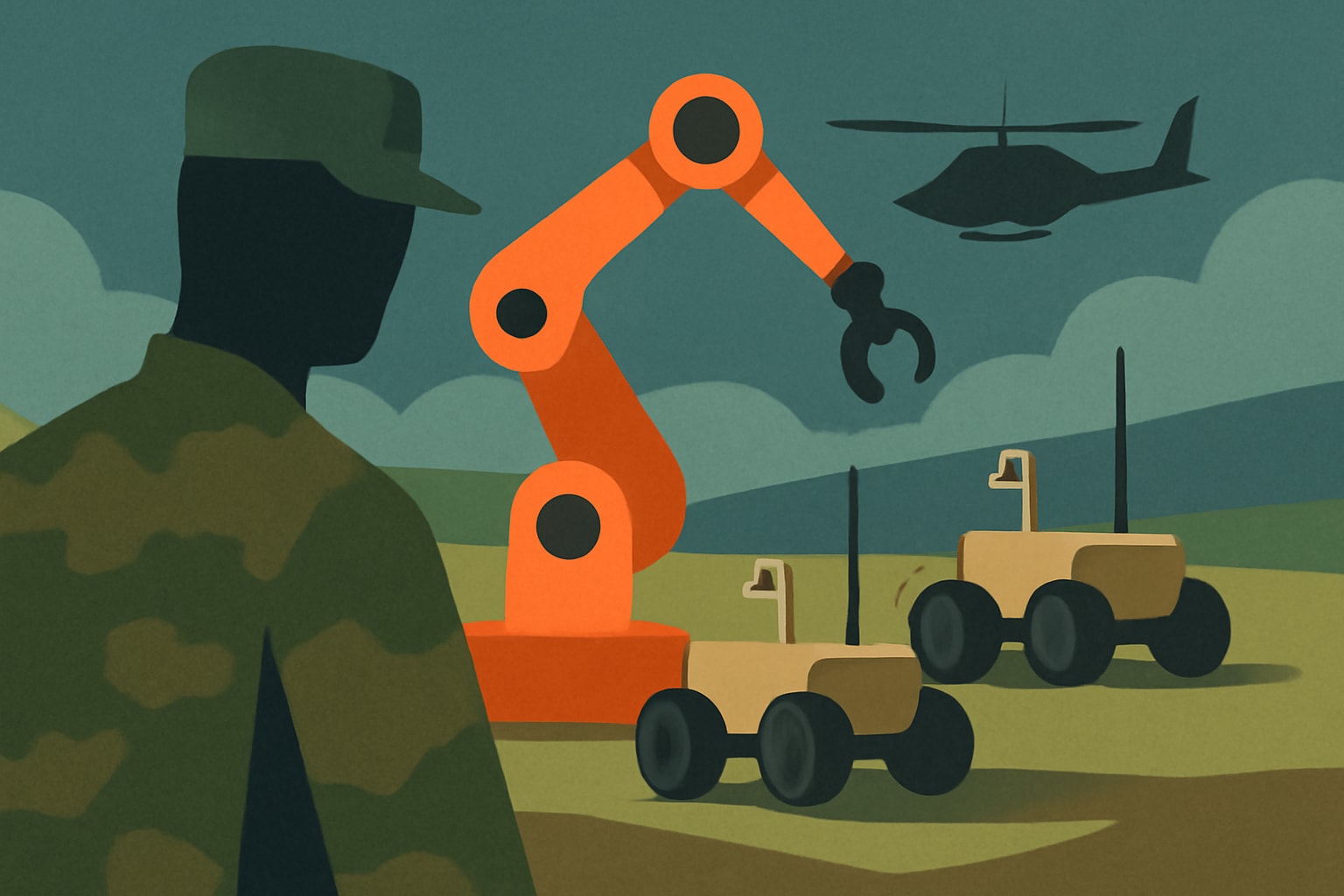 Editorial illustration for: Ukrainian Ground Robot Maker Doubles Production to Enhance Battlefield Capabilities
