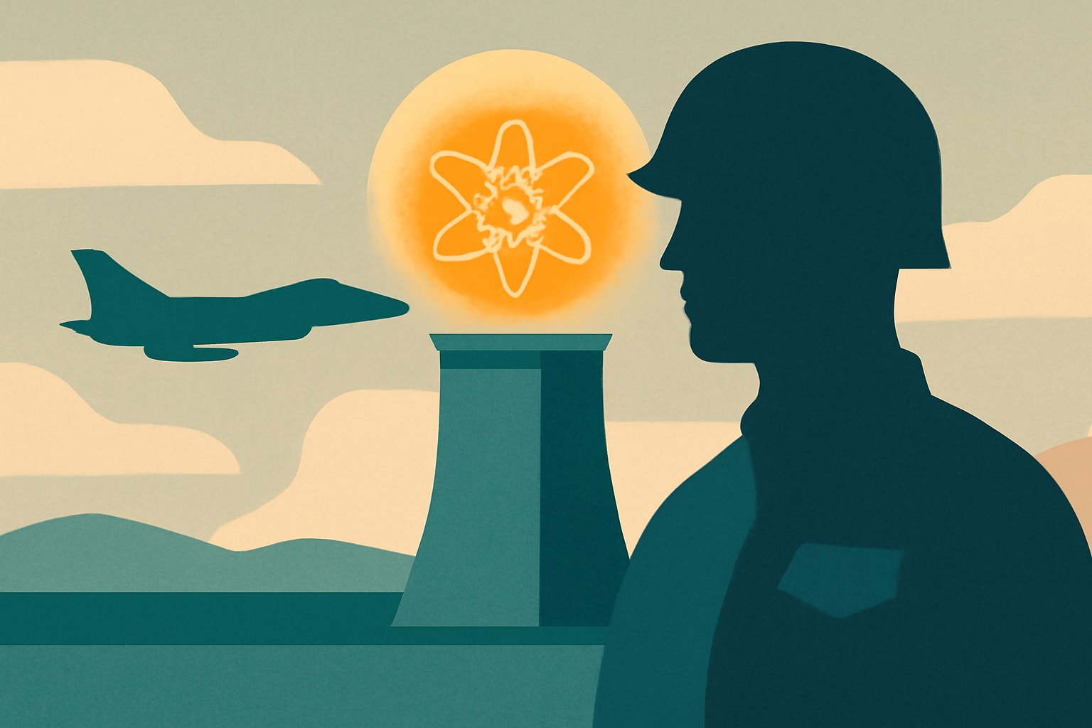 Editorial illustration for: Air Force Plans Mini Nuclear Reactors for Buckley and Malmstrom by 2030