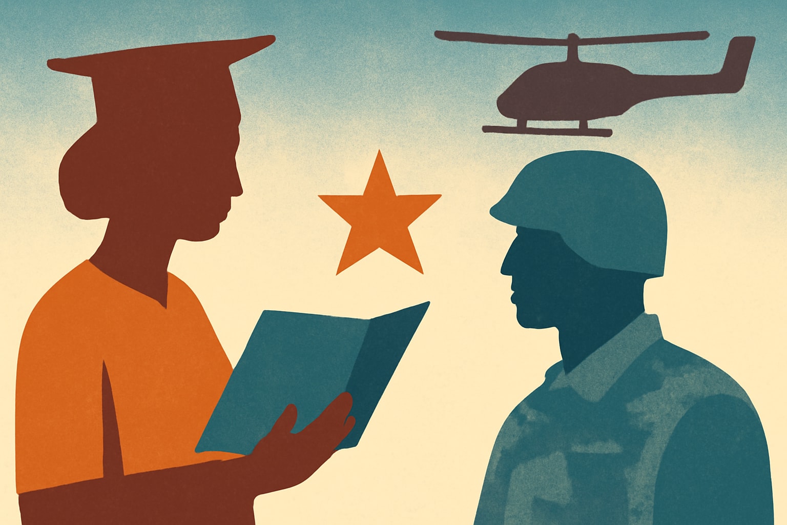 Editorial illustration for: Mongolian Educator Becomes U.S. Soldier After 14-Year Journey