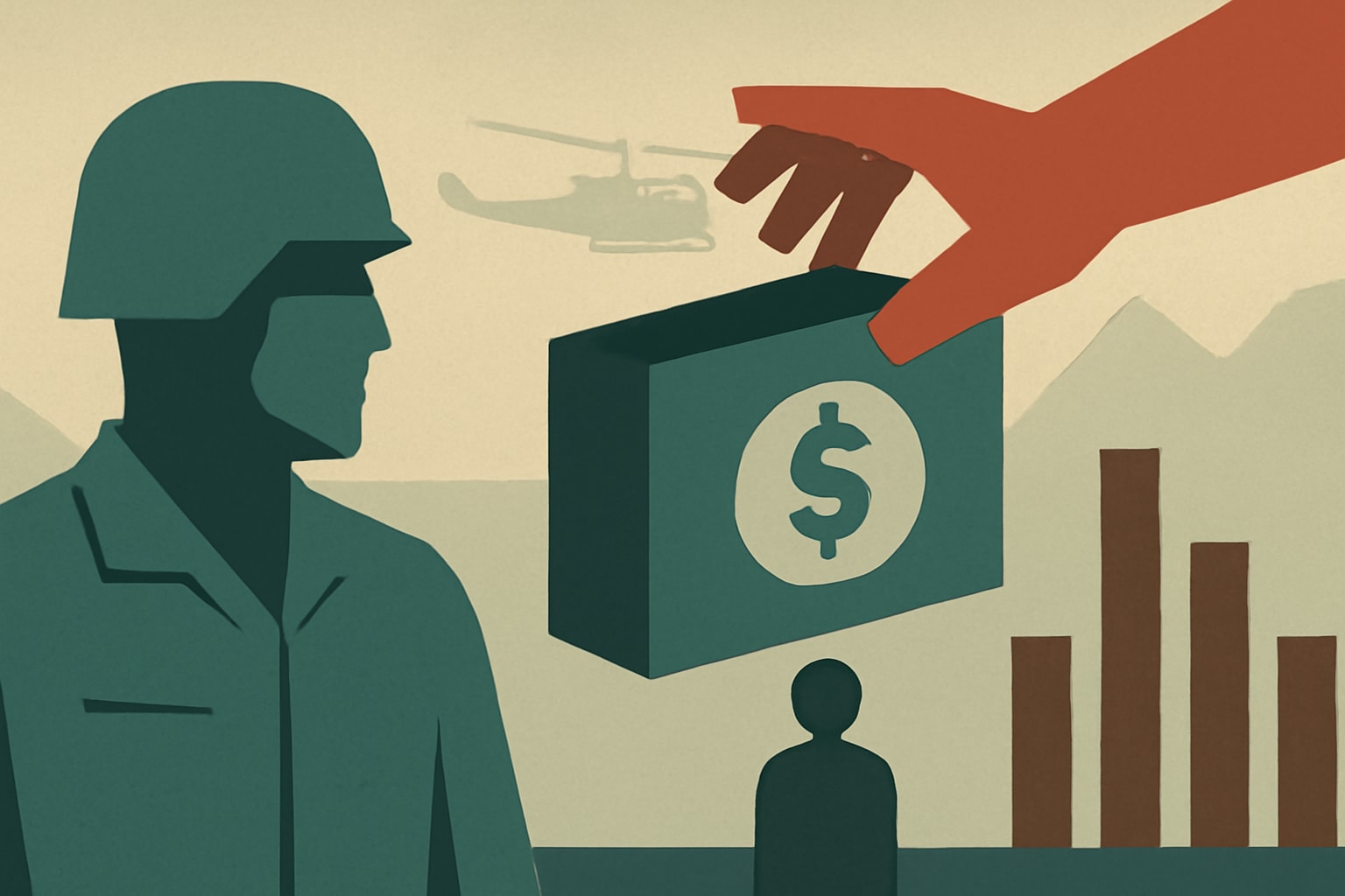 Editorial illustration for: DAV Organization Seizes Donation from Local Chapter Amid Financial Struggles