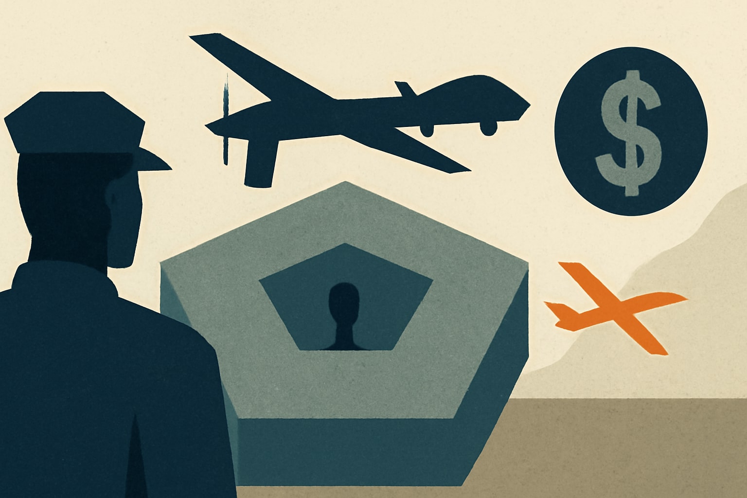 Editorial illustration for: Pentagon to Explore Cheaper Replacements for the MQ-9 Reaper