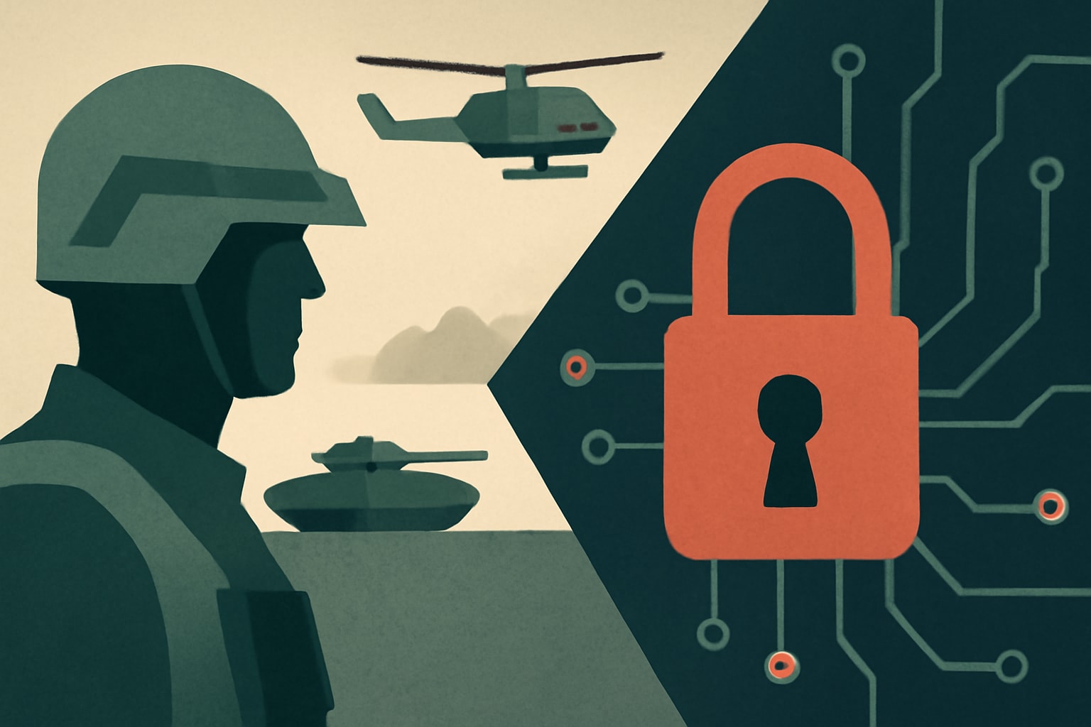 Editorial illustration for: Cyber Threats Reshaping the Defense Battlefield by 2026