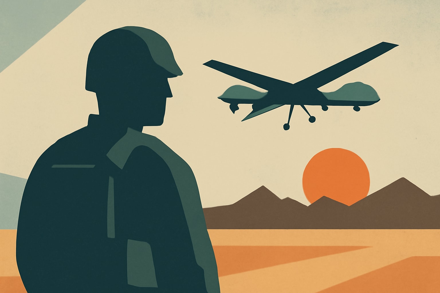 Editorial illustration for: Iran Conflict Highlights the Strategic Importance of Unmanned Aircraft