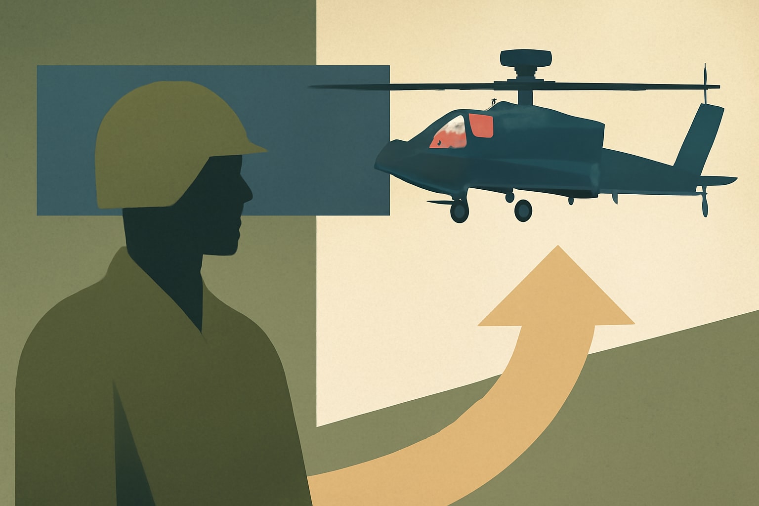 Editorial illustration for: Pentagon Lifts Suspension on South Carolina Apache Pilots