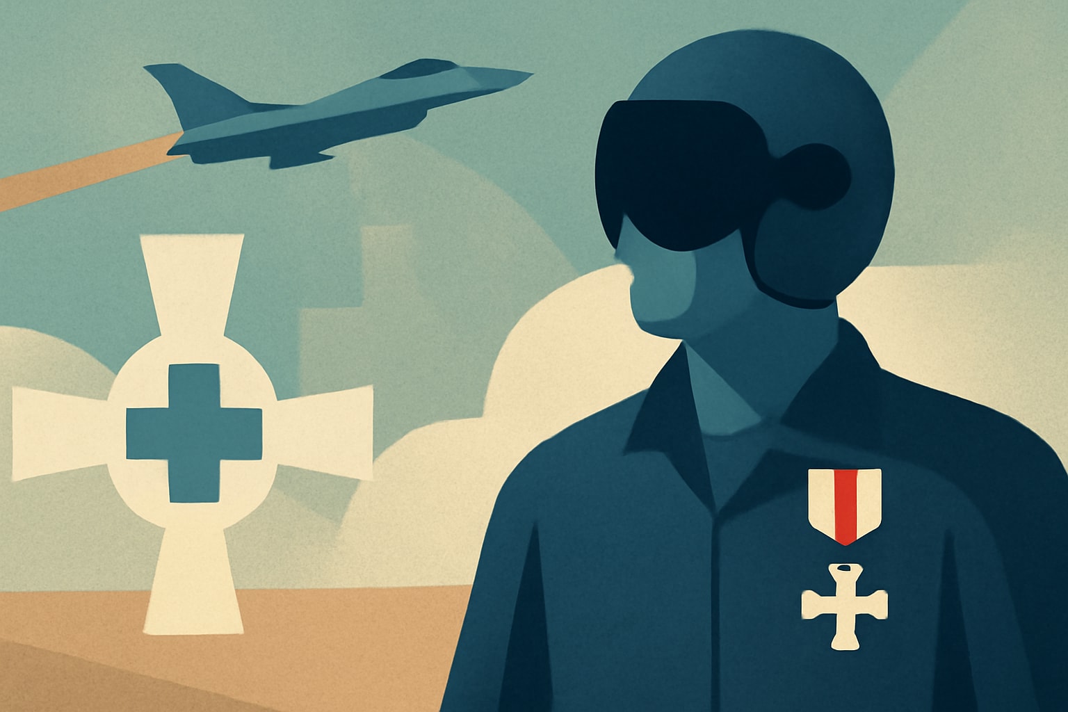 Editorial illustration for: F-16 Pilot Capt. Nathanial Welch Awarded Distinguished Flying Cross for Valor