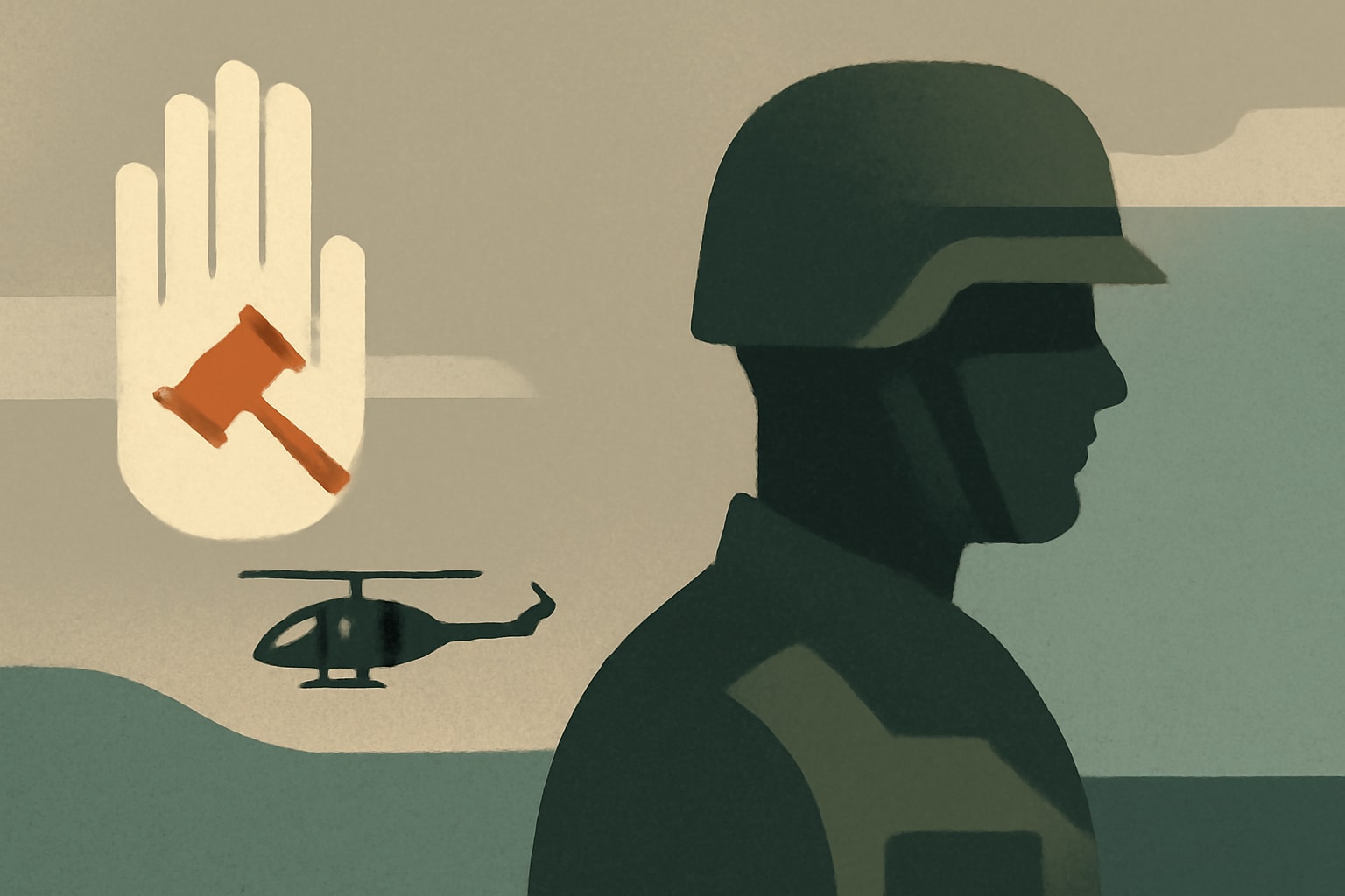 Editorial illustration for: Army Reduces Legal Support for Soldiers Facing Medical Discharge