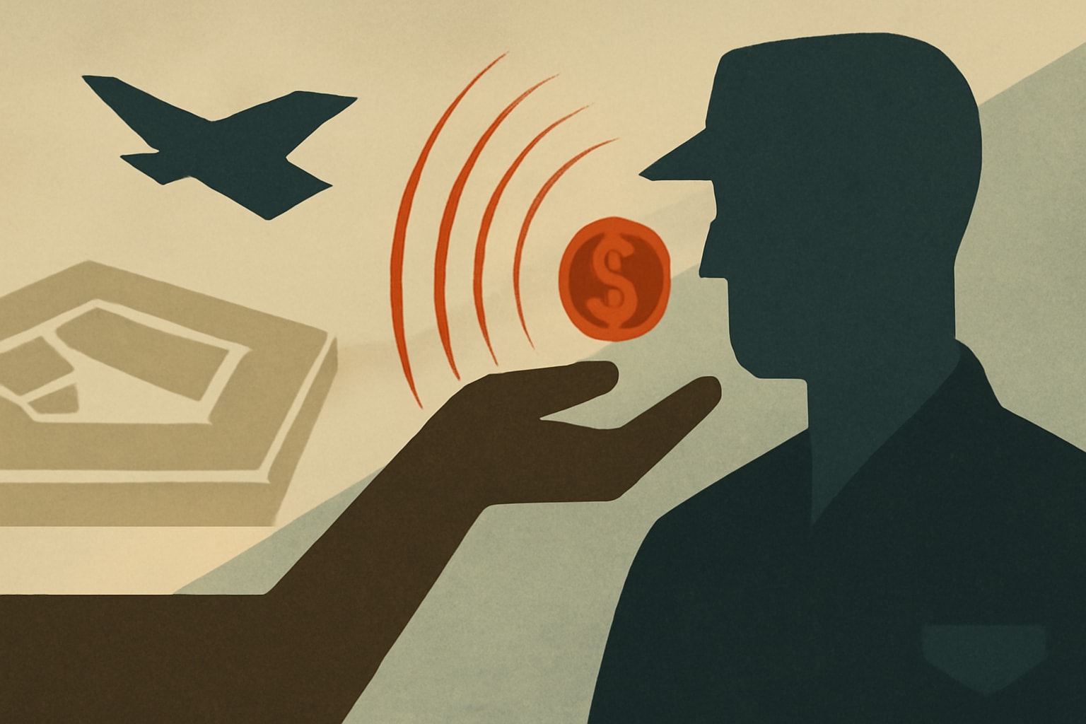 Editorial illustration for: Pentagon Begins Compensation Payments for Havana Syndrome Victims