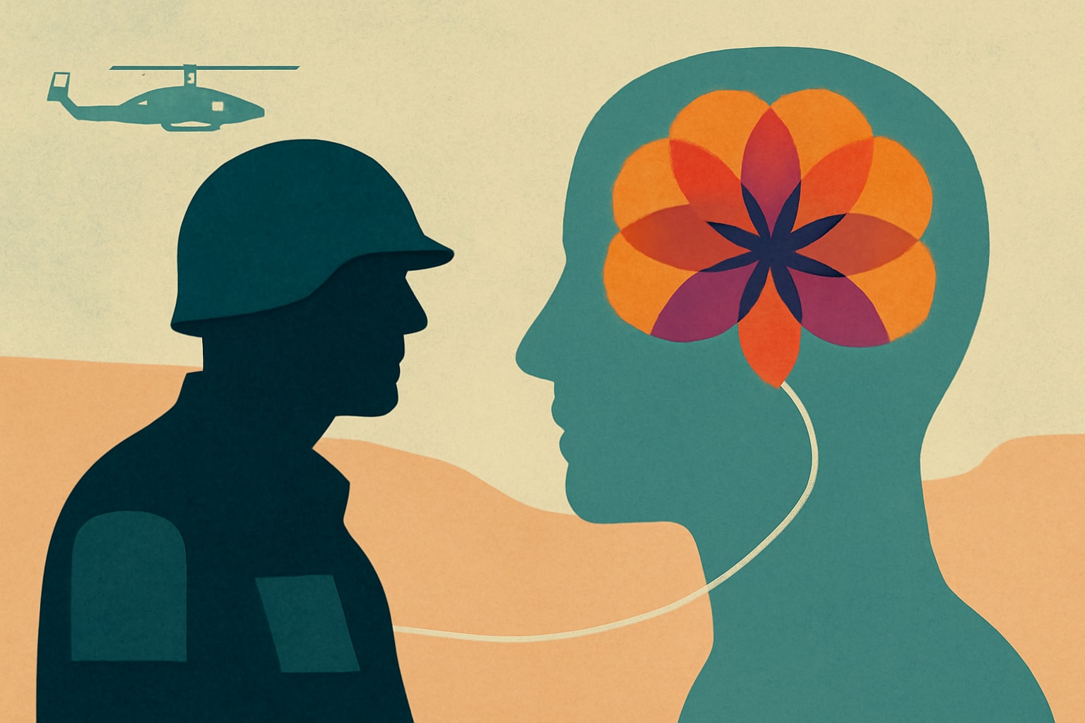 Editorial illustration for: VA and HHS to Boost Research on Psychedelic Therapies for PTSD