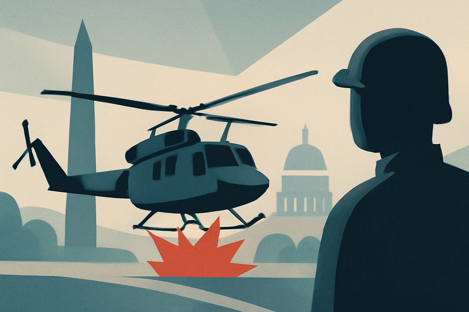 Editorial illustration for: Air Force UH-1N Helicopter Makes Emergency Landing in D.C.