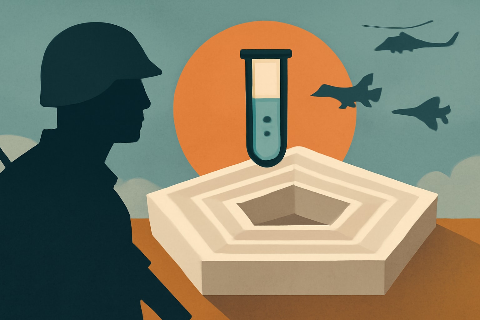 Editorial illustration for: Pentagon Launches Testosterone Screening Program for Troops