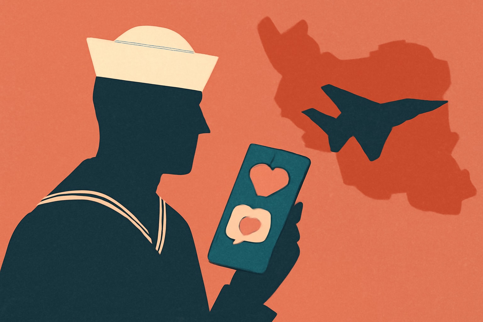 Editorial illustration for: Navy Warns Sailors to Beware of Dating Apps and Social Media Amid Iran Tensions