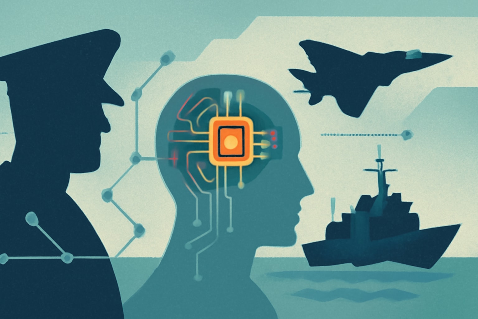 Editorial illustration for: Navy Unveils Strategy to Leverage AI for Combat Superiority