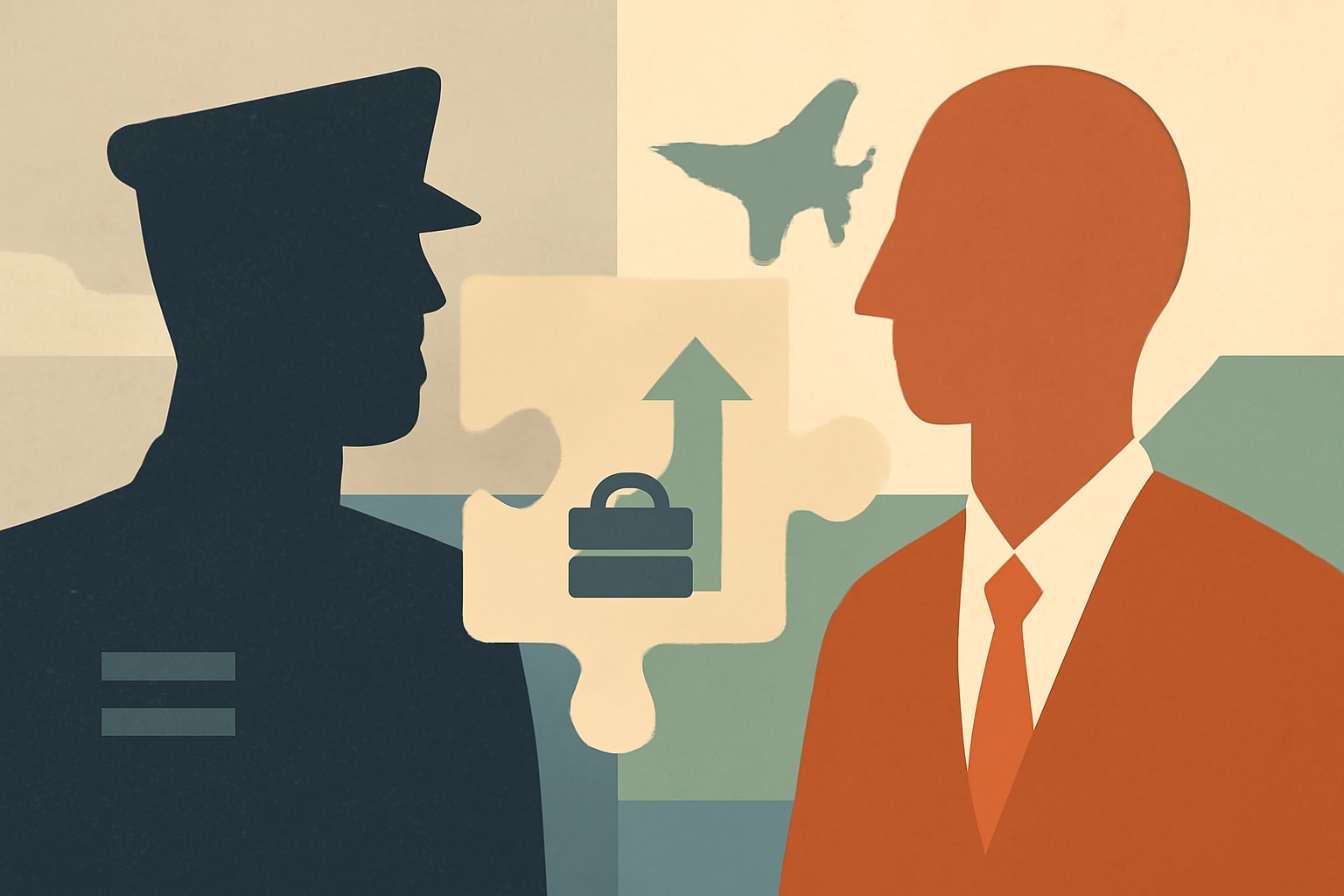 Editorial illustration for: How to Translate Your Military Job Title into a Civilian Career Path