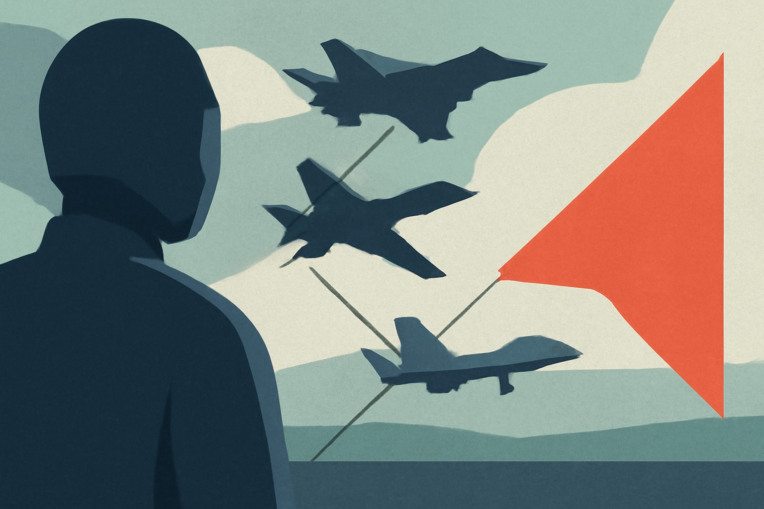 Editorial illustration for: Former SECAF Kendall Highlights Importance of Collaborative Combat Aircraft in Red Flag Exercises
