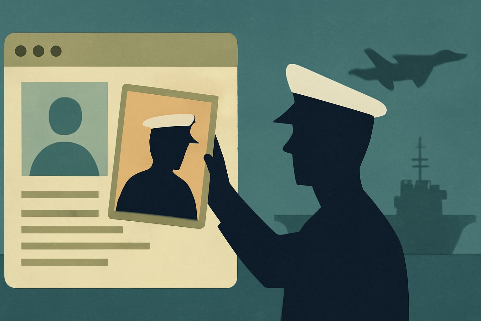 Editorial illustration for: Navy Instructs Commands to Remove Portraits, Biographies from Websites