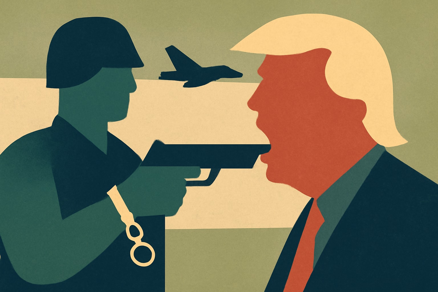 Editorial illustration for: Ex-Marine Congressional Candidate Arrested for Threatening Trump