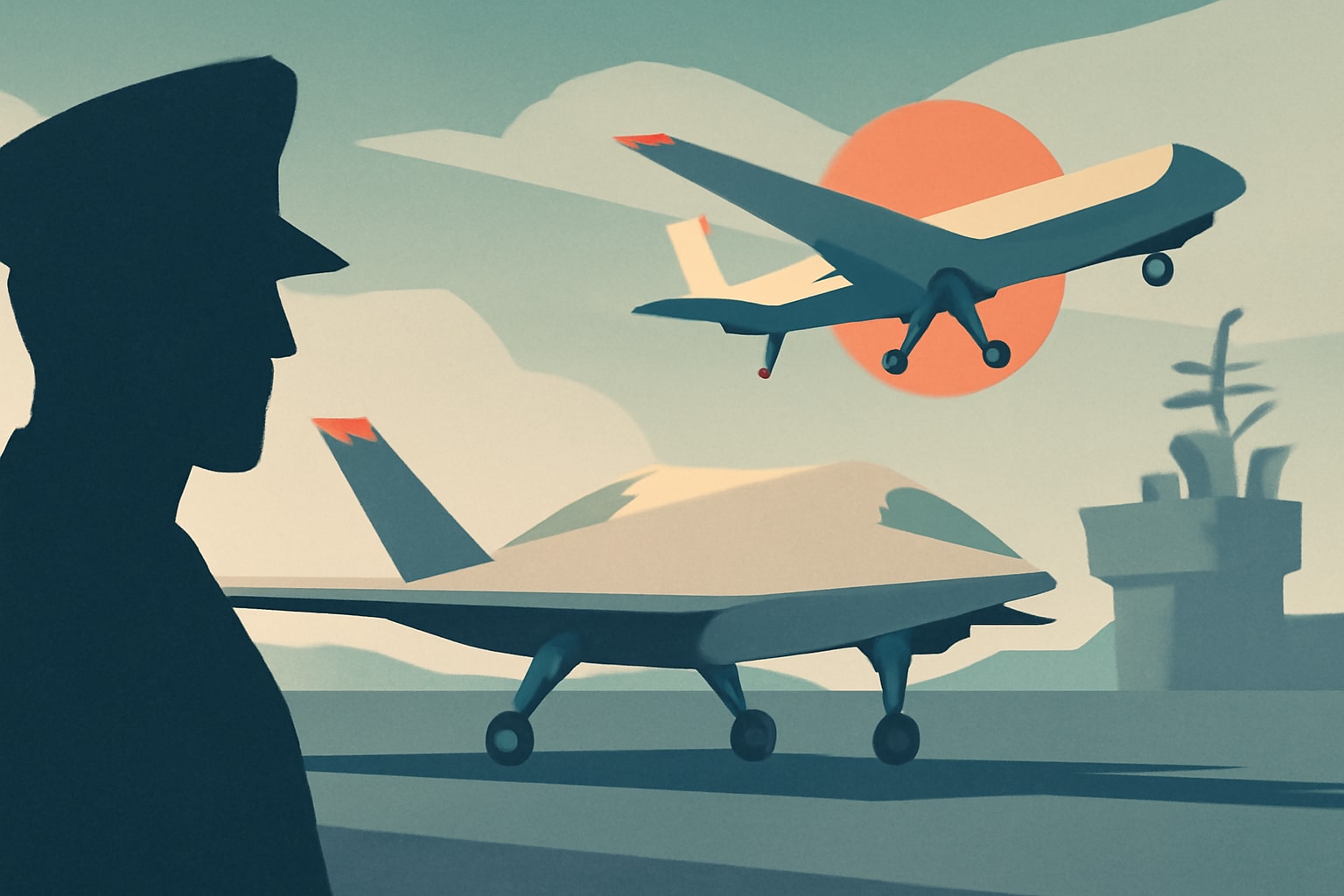 Editorial illustration for: Navy Develops Next-Gen Carrier-Based Drones for Diverse Missions