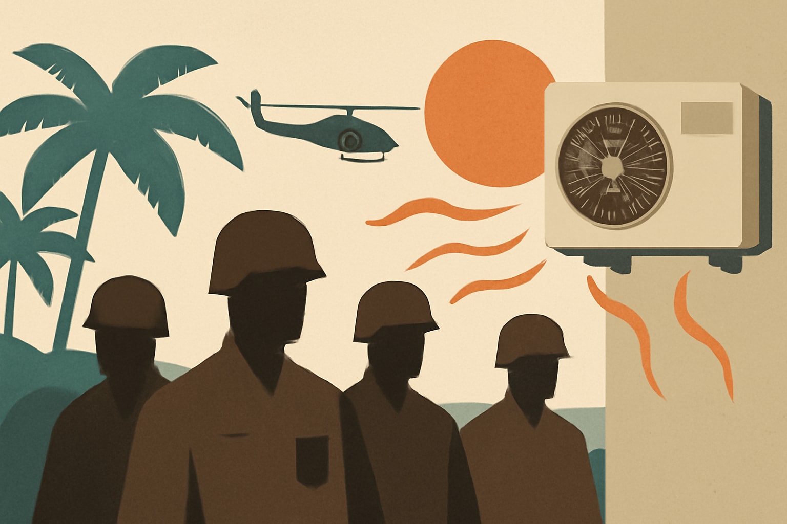 Editorial illustration for: 4,000 Troops in Hawaii Lose Air Conditioning Due to Mechanical Issues