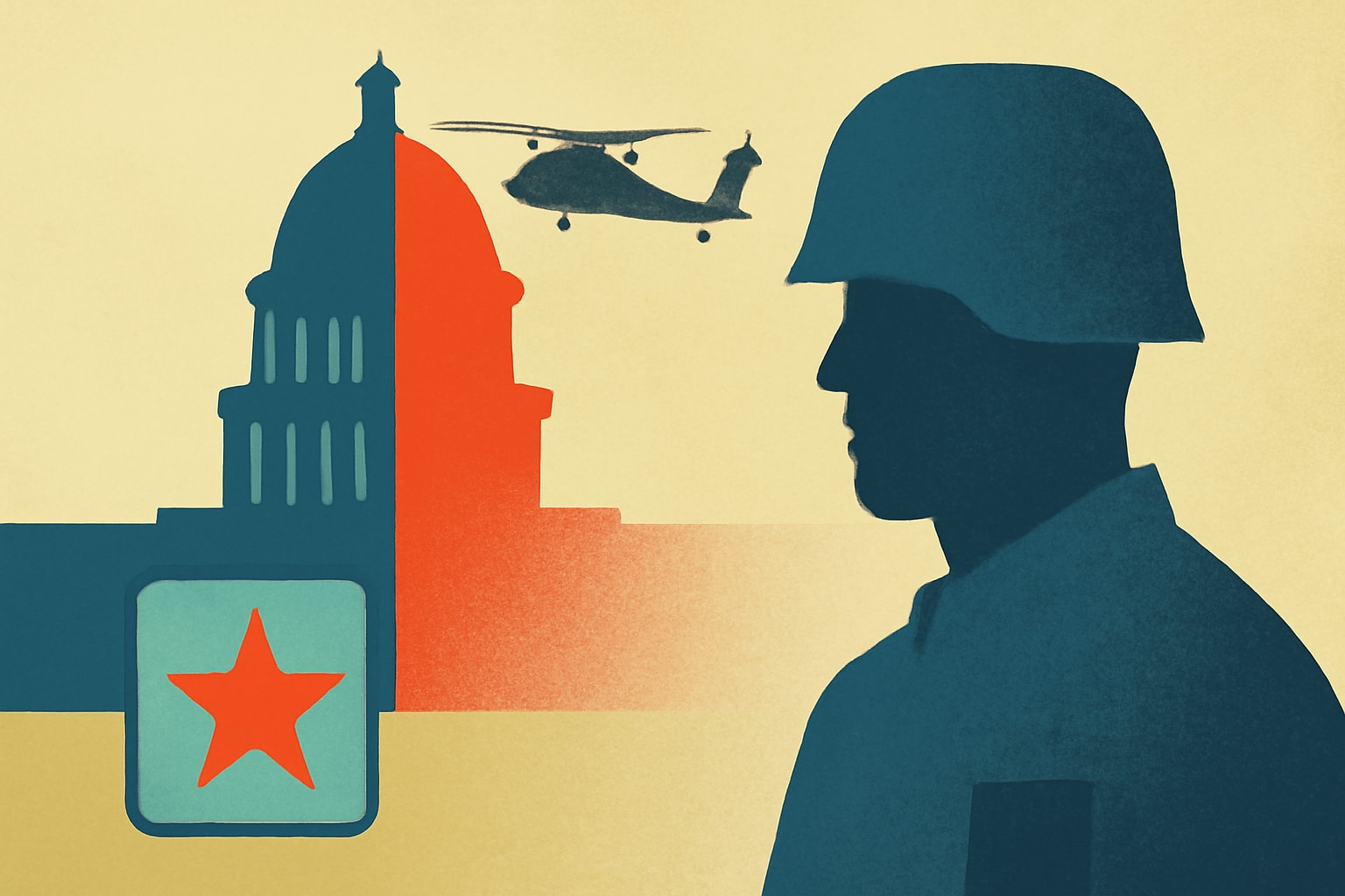 Editorial illustration for: Congress Considers Splitting Veterans Omnibus to Advance Major Richard Star Act
