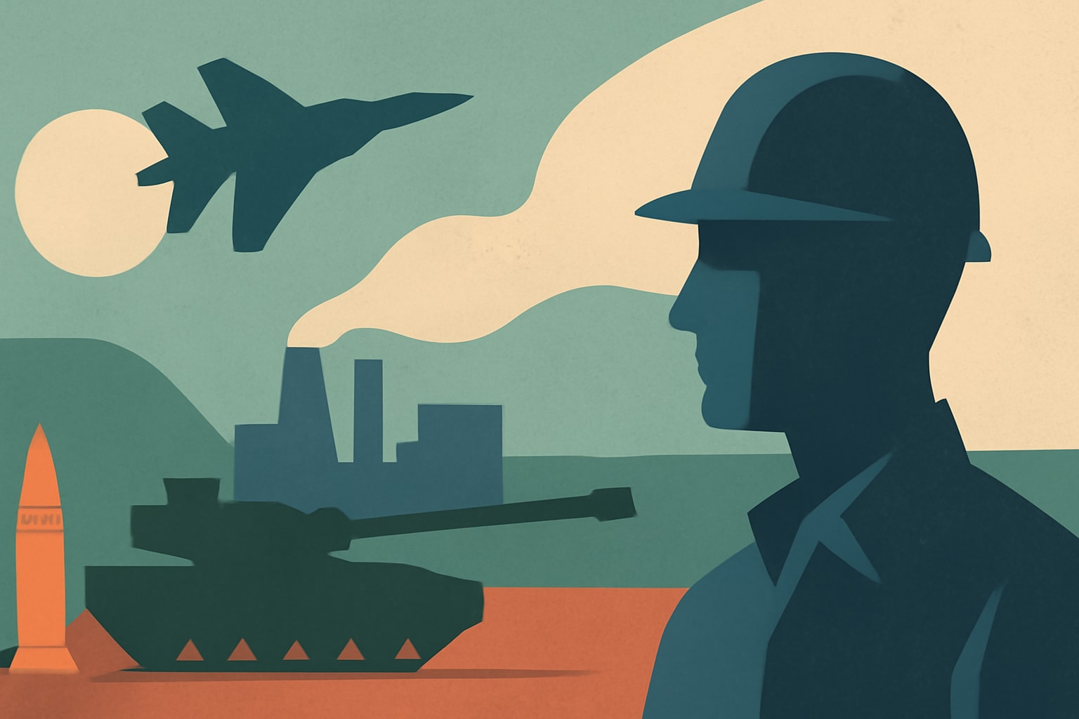 Editorial illustration for: U.S. Defense Industrial Base Strengthens for Wartime Production