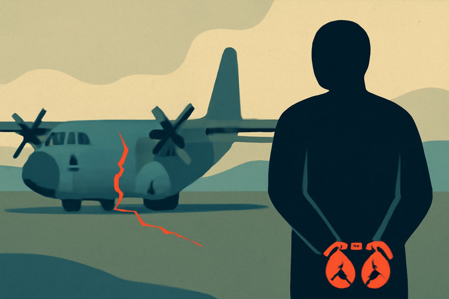 Editorial illustration for: Man Arrested After Damaging U.S. Air Force C-130 in Ireland