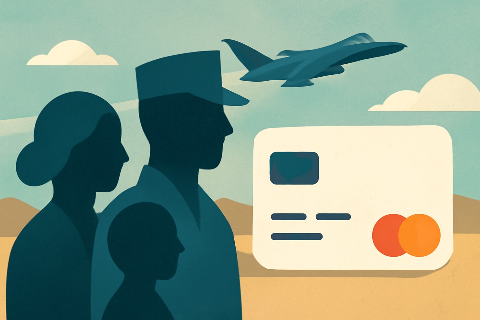 Editorial illustration for: Selecting the Right Credit Card: A Guide for Military Families