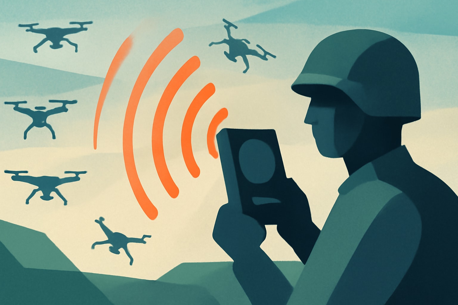 Editorial illustration for: Israel's IAI Unveils 'Hypnosis' System to Confuse Enemy Drone Swarms