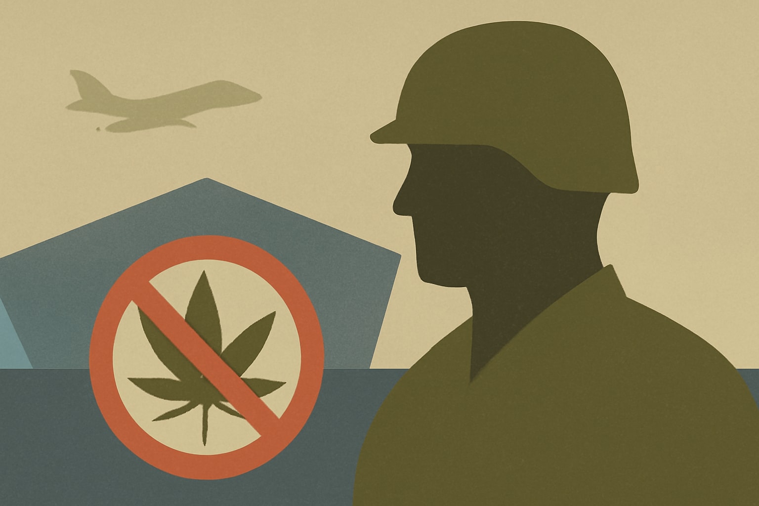 Editorial illustration for: Pentagon Confirms Marijuana Remains Off-Limits for Troops