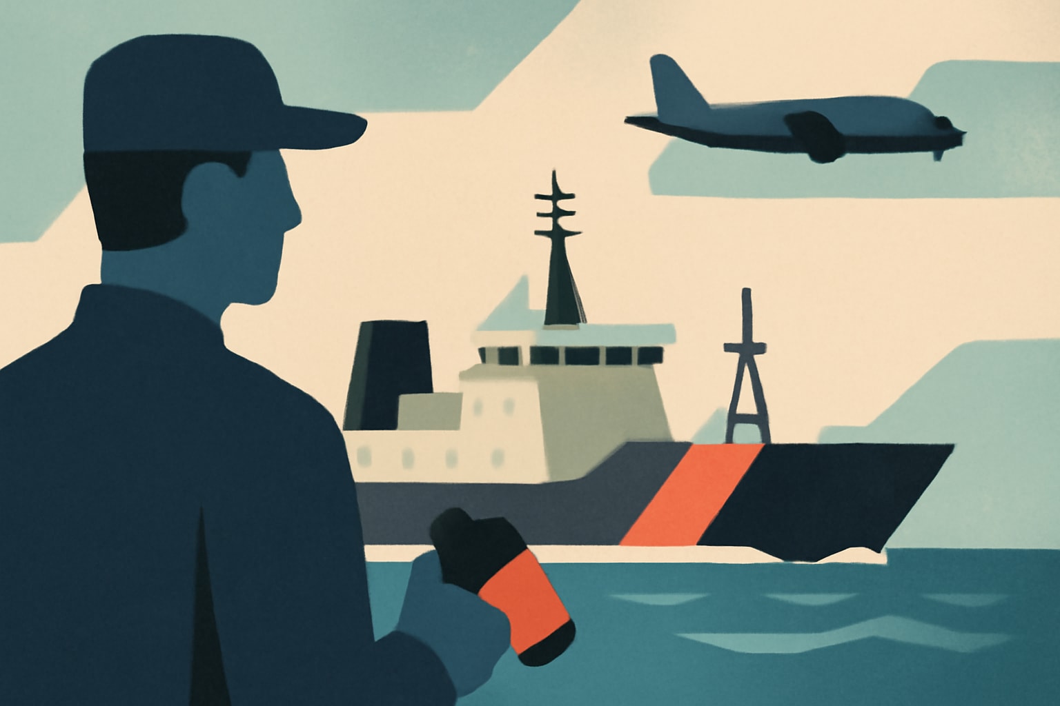 Editorial illustration for: Coast Guard Monitors Chinese Research Vessel in U.S. Waters
