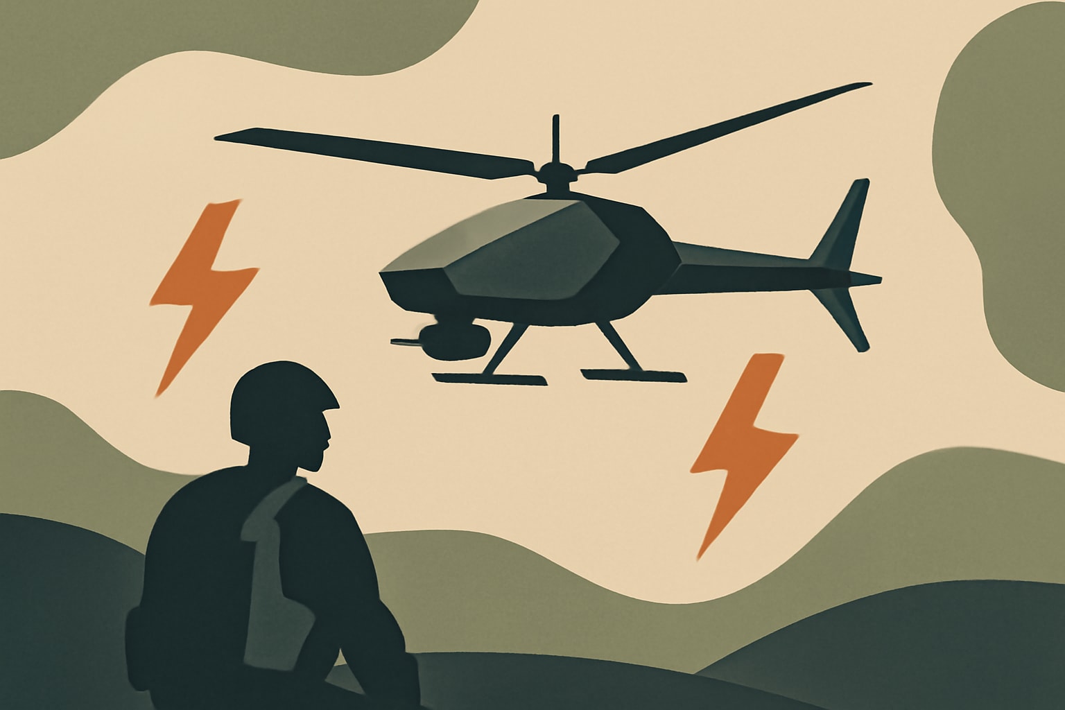 Editorial illustration for: Anduril Unveils Thunder: An Autonomous Attack Rotorcraft for Military Operations