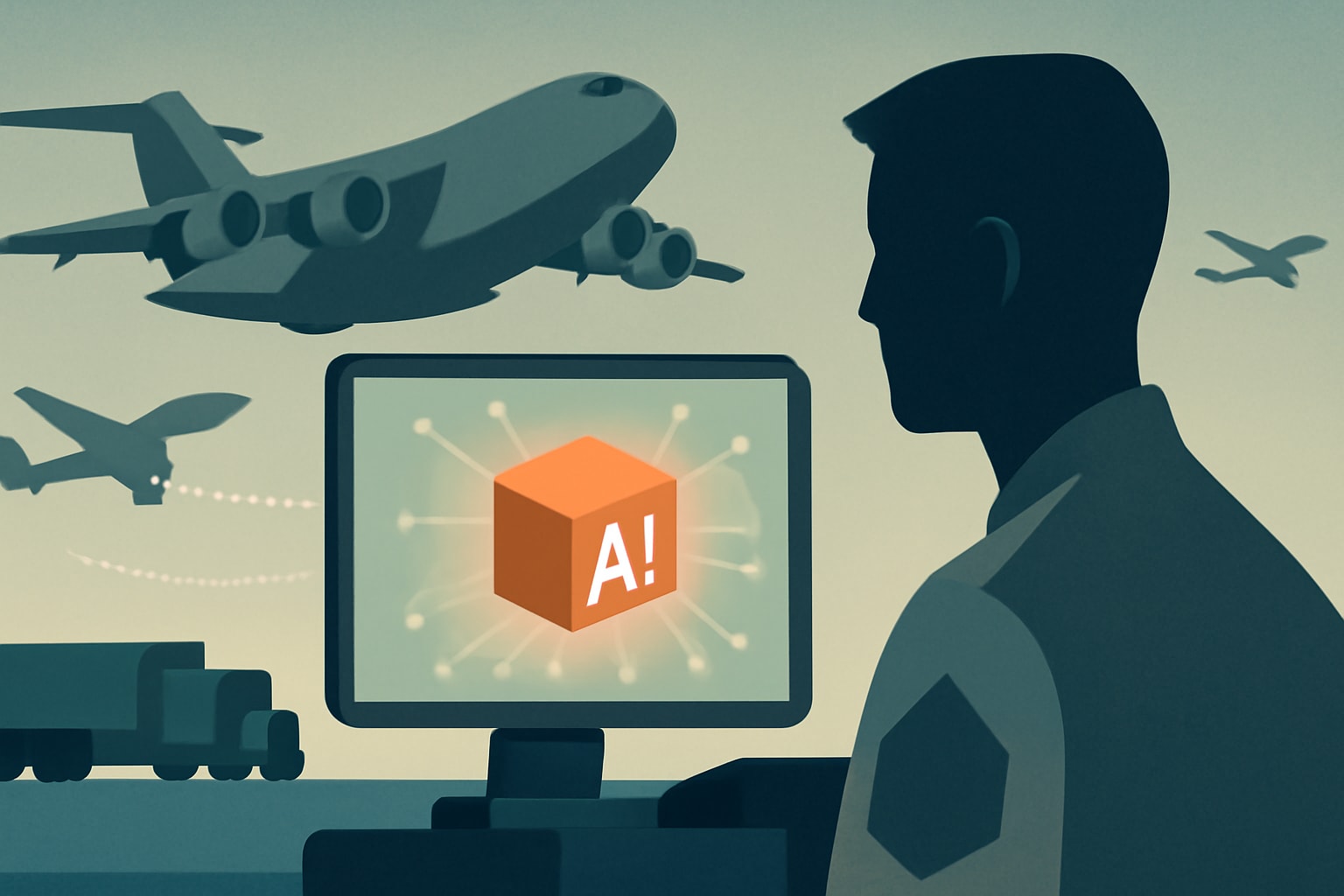 Editorial illustration for: TRANSCOM Operationalizes AI Agents for First Time in Epic Fury Operation