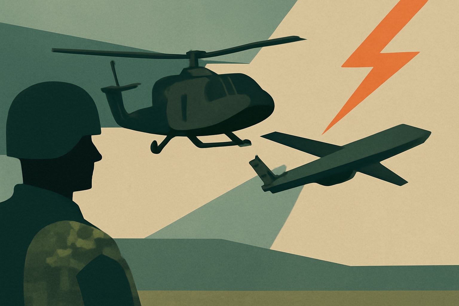 Editorial illustration for: Anduril Unveils Thunder Drone as New Loyal Wingman for Army Helicopters