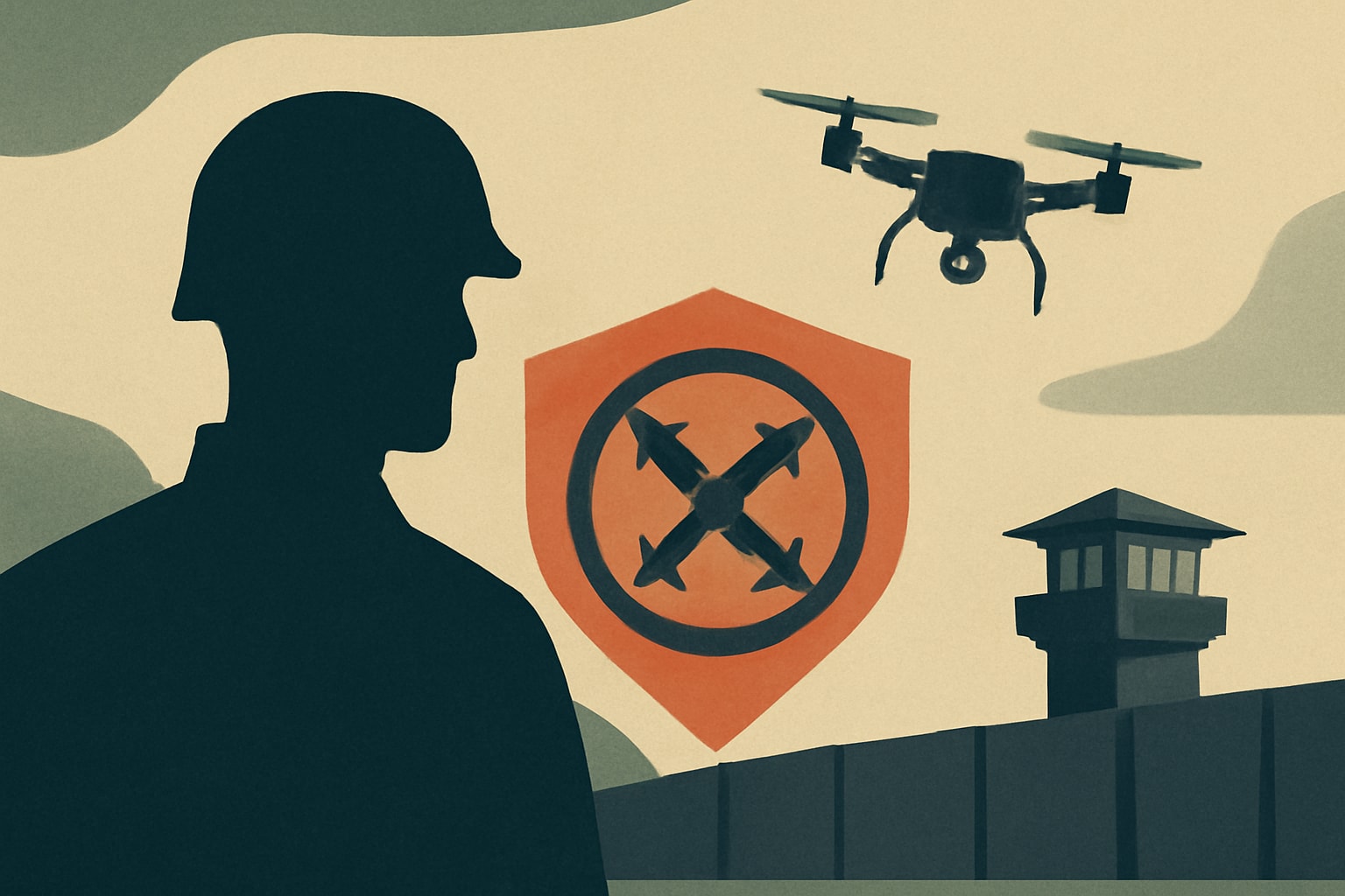 Editorial illustration for: Air Force Establishes New Counter-Drone Units for Enhanced Base Security