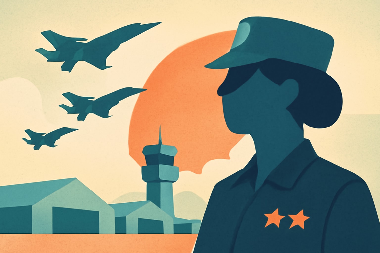 Editorial illustration for: Col. Christine Littlejohn Takes Command as Nellis AFB's First Female Leader
