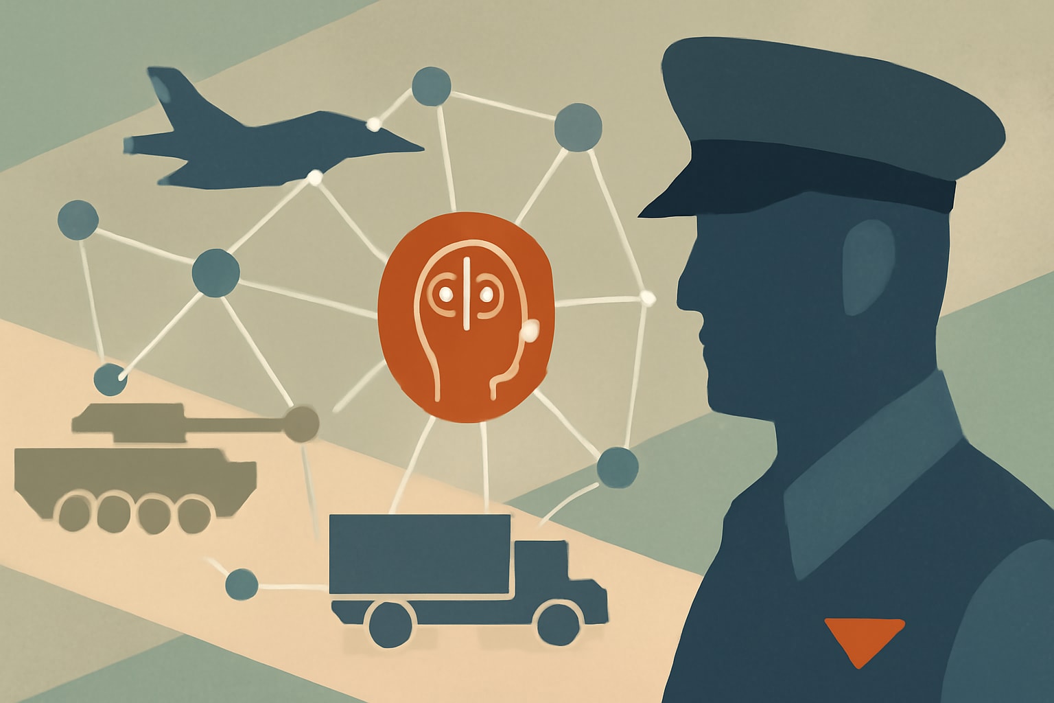 Editorial illustration for: Trump Authorizes Use of AI for Defense Supply Chain Mapping