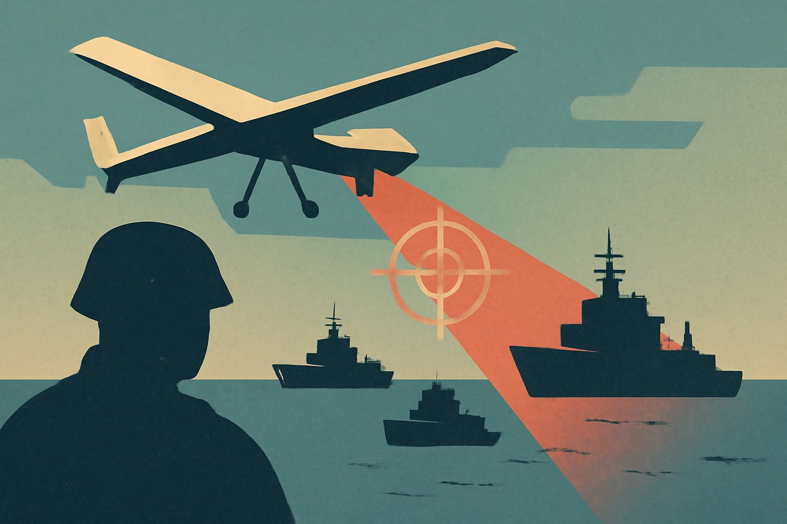 Editorial illustration for: Ukrainian Drone Units Target Over 180 Russian Ships in Recent Operations