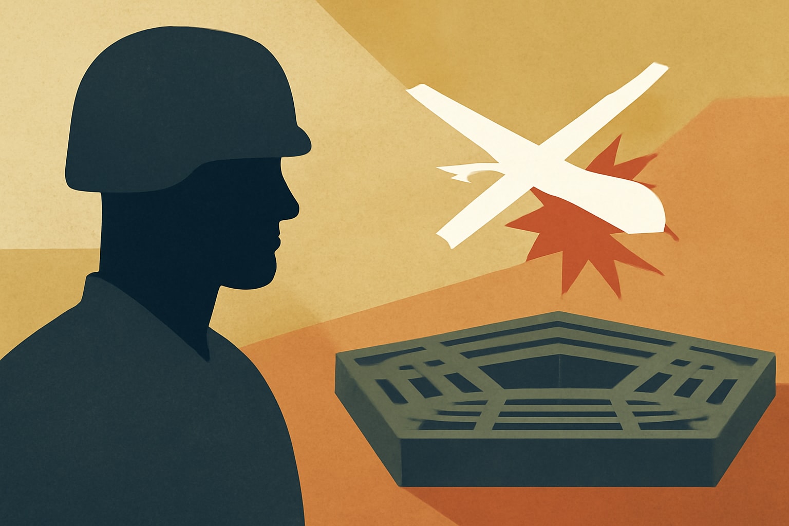 Editorial illustration for: Pentagon Identifies Soldier Killed in Controlled Detonation of Iranian Drone