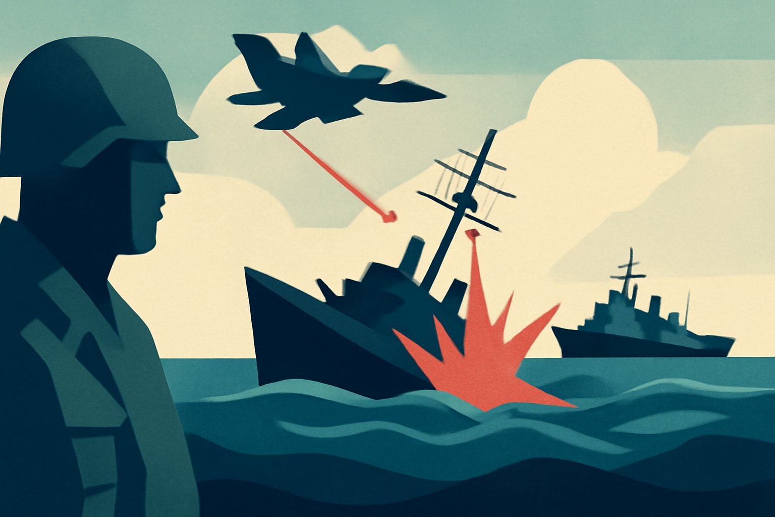 Editorial illustration for: Army and Navy Sink Retired Ships at RIMPAC 2026