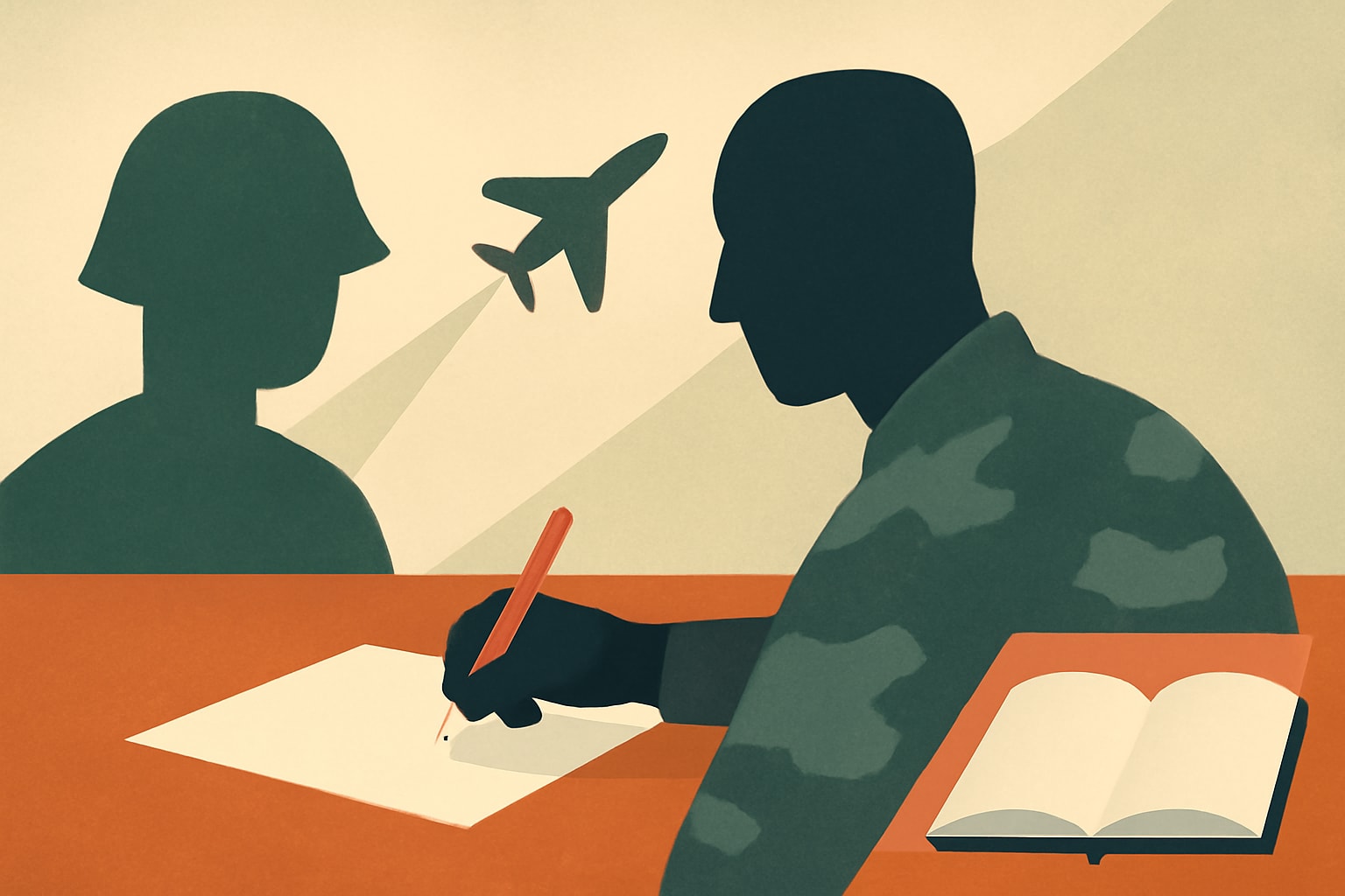 Editorial illustration for: Veteran Writing Workshop Could Become a National Model for Processing Military Experiences