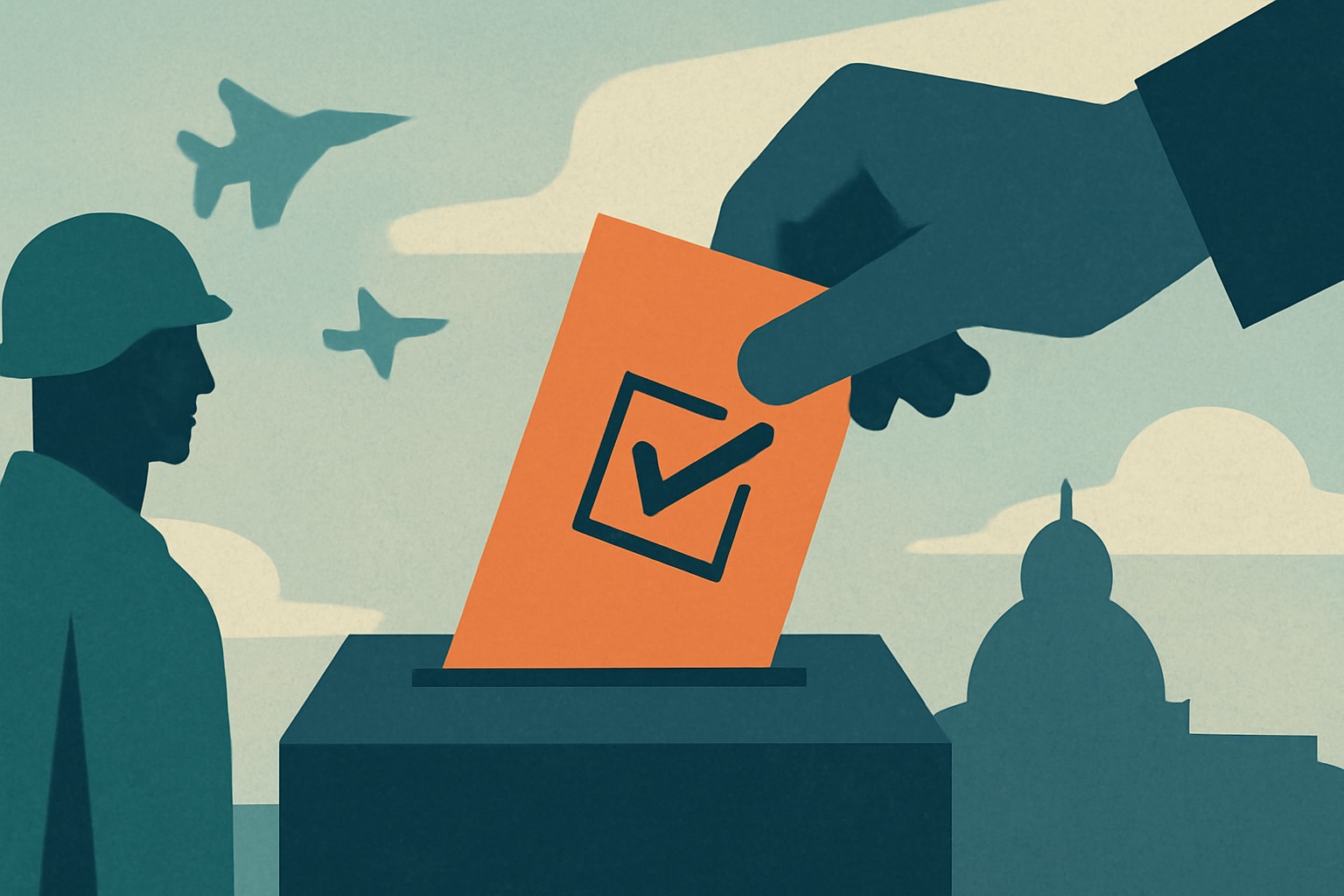 Editorial illustration for: House Approves $1.15 Trillion Defense Budget in Narrow Vote