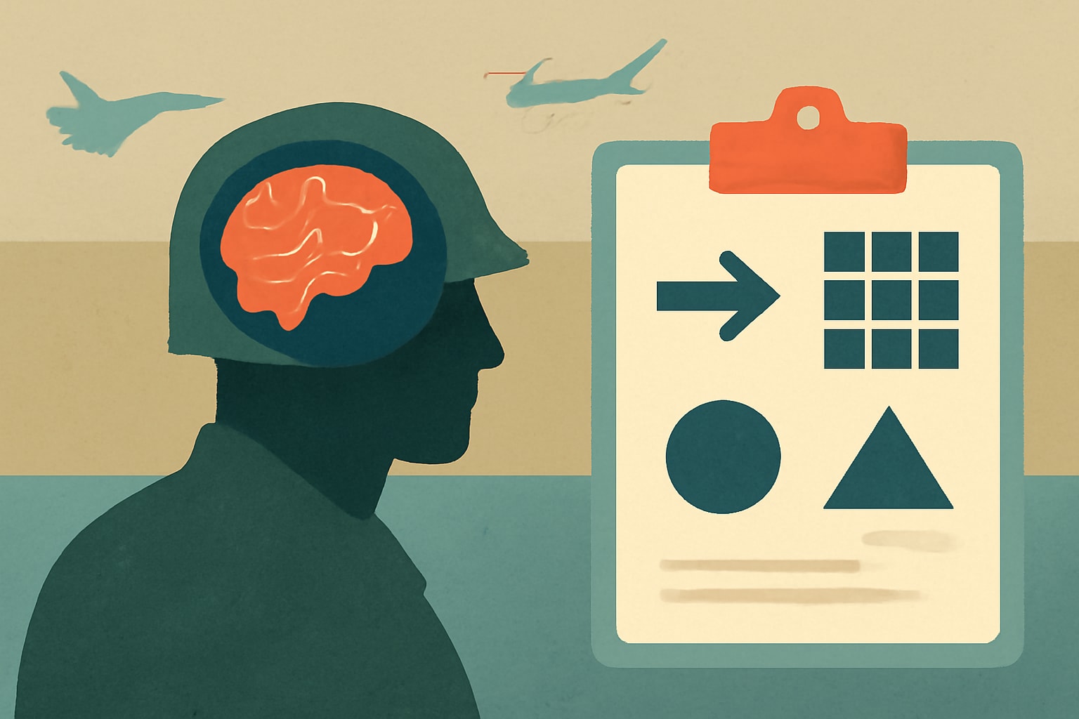 Editorial illustration for: Pentagon to Implement New Cognitive Performance Test for Service Members