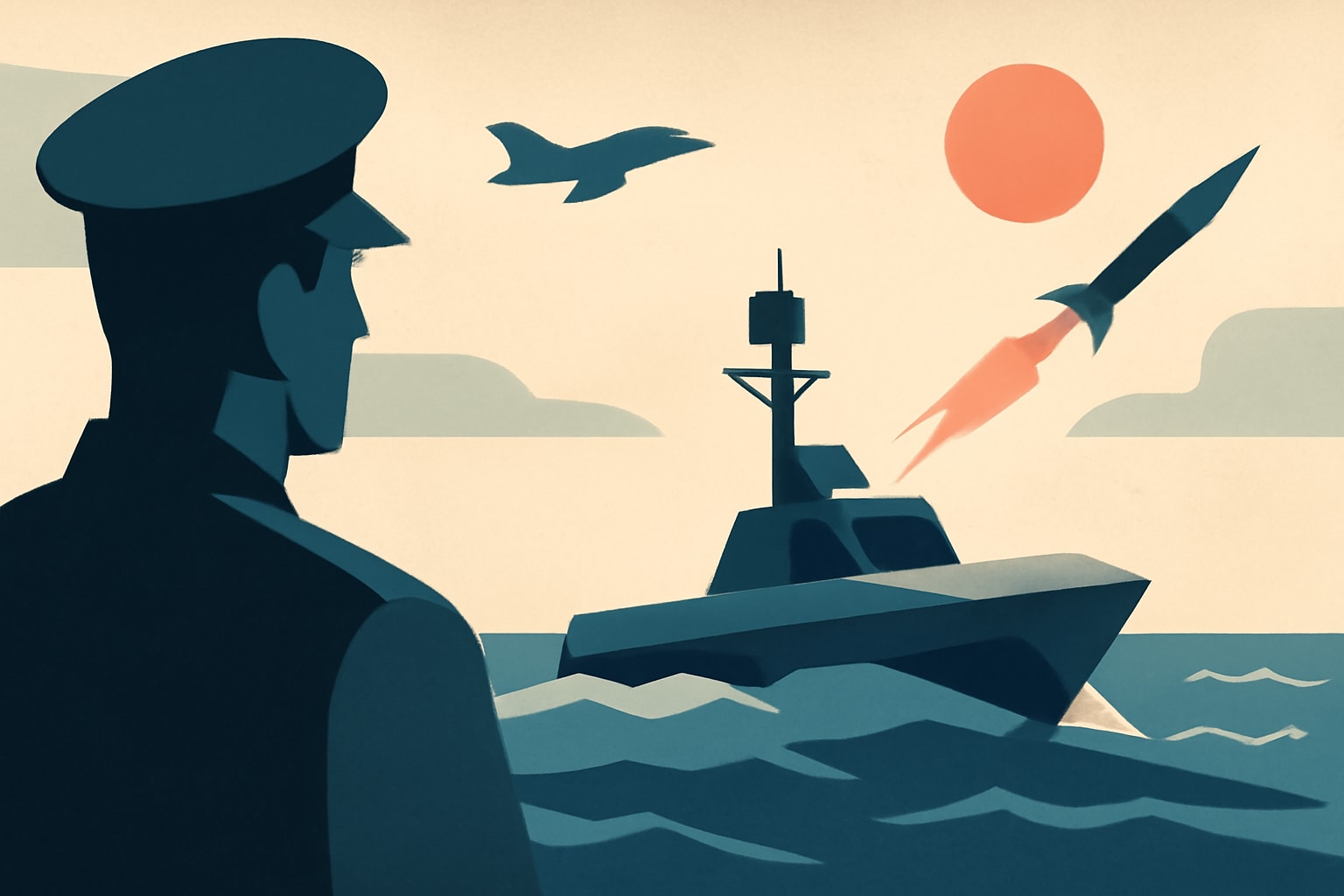 Editorial illustration for: Navy Deploys GARC Uncrewed Surface Vessel in First Live-Fire Training Exercise