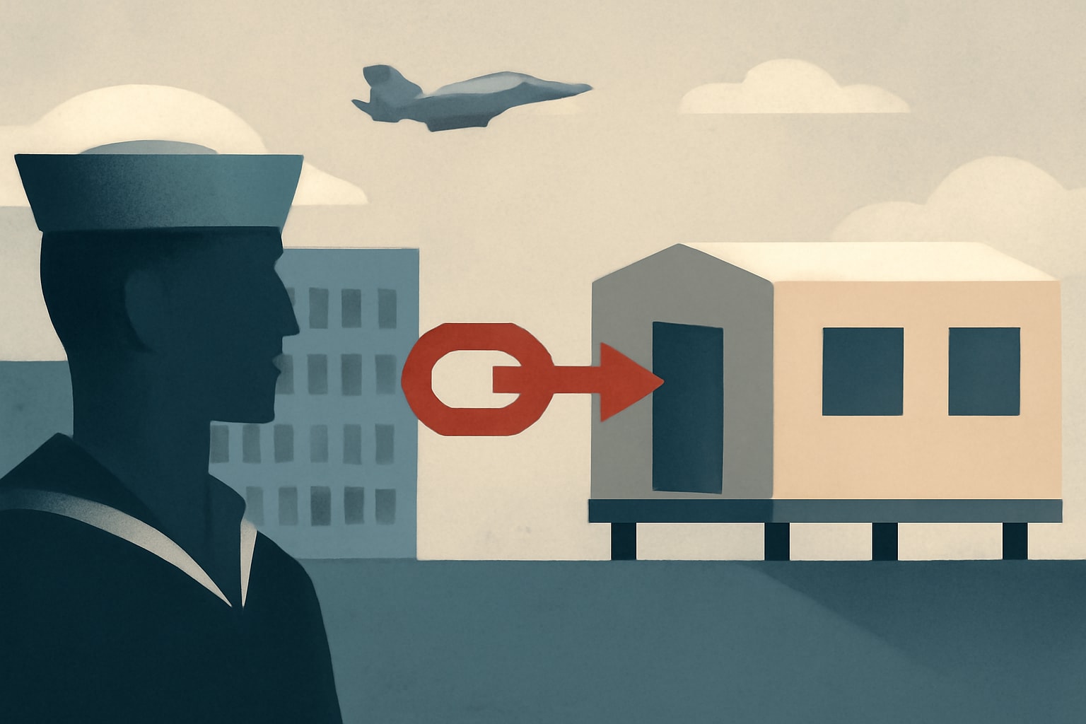 Editorial illustration for: Navy Turns to Industry for Temporary Housing During Barracks Renovations