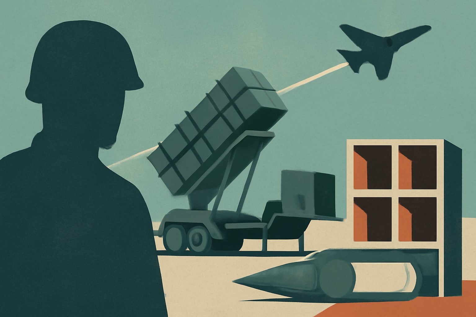 Editorial illustration for: US Patriot Missile Stockpiles Depleted Amid Iran Conflict
