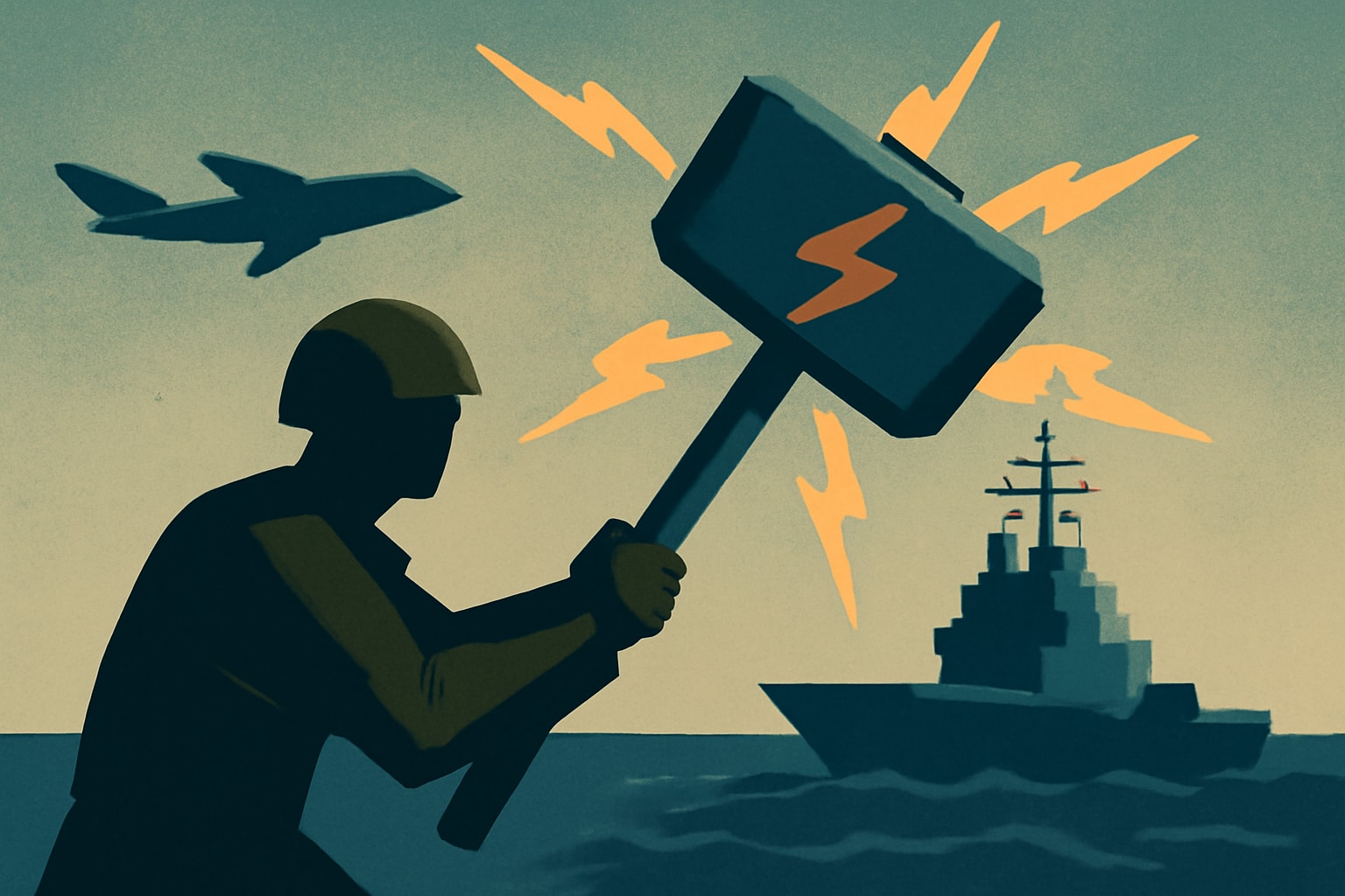 Editorial illustration for: Army Tests 'Hammer of the Gods' Electronic Warfare System at Sea