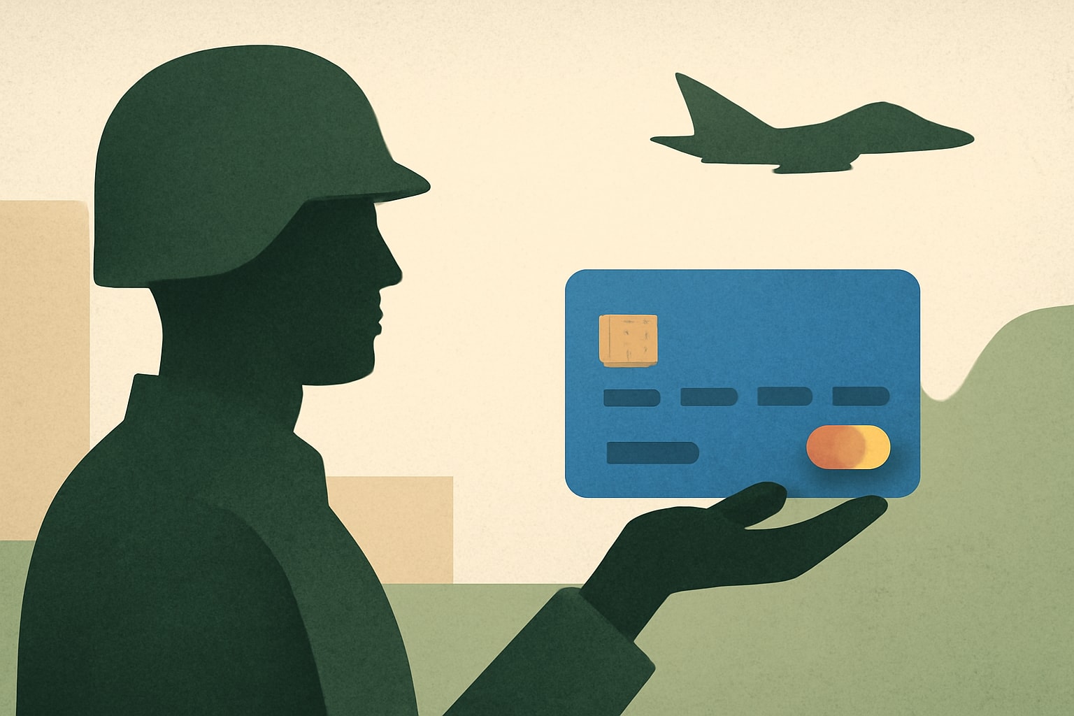 Editorial illustration for: How Young Troops Can Build Credit While Serving