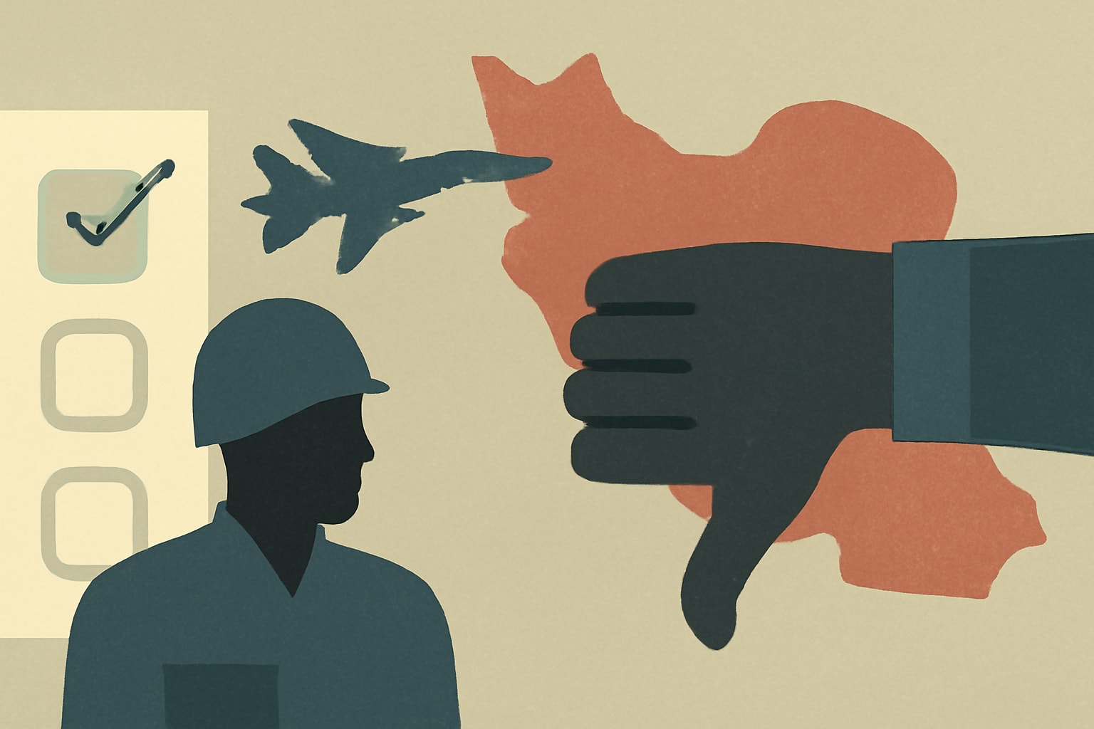 Editorial illustration for: Poll Reveals Limited Support for Military Action in Iran